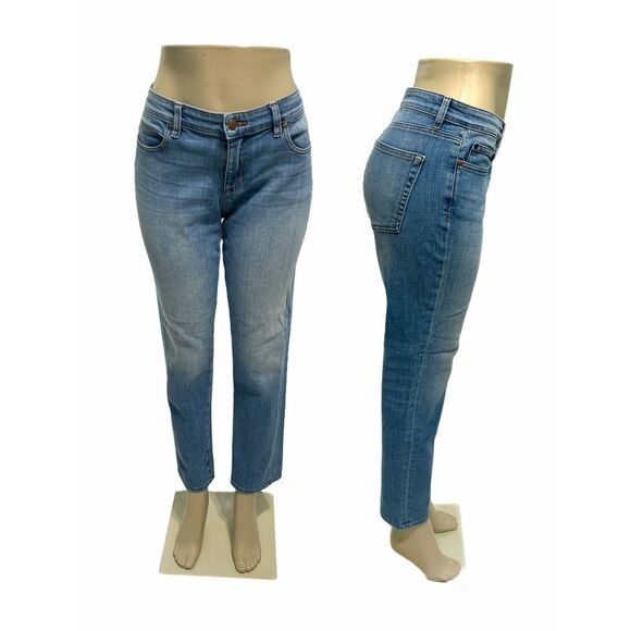 Eileen Fisher Straight Leg Jean‎ Organic Cotton Sustainable Light Wash Blue 8 - Picture 1 of 13